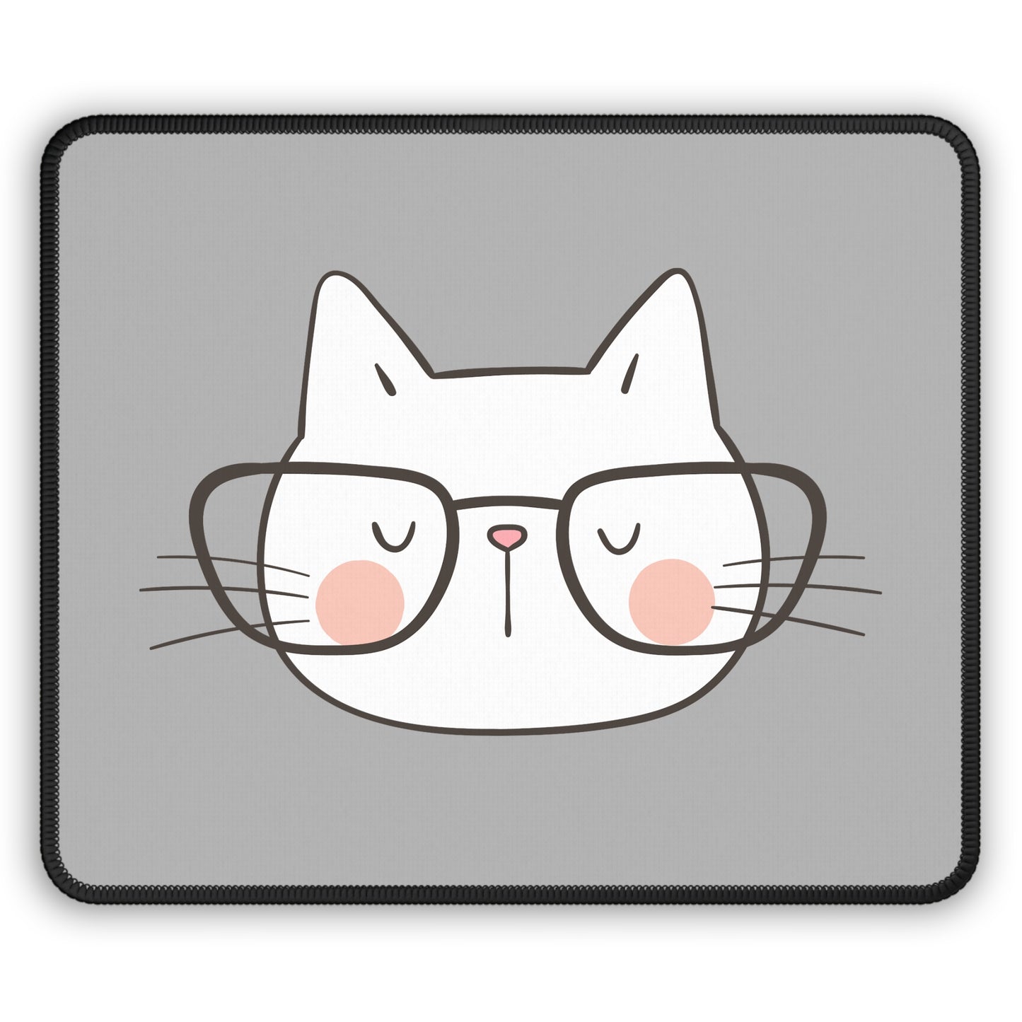 Nerdy Cat Mousepad (Grey)