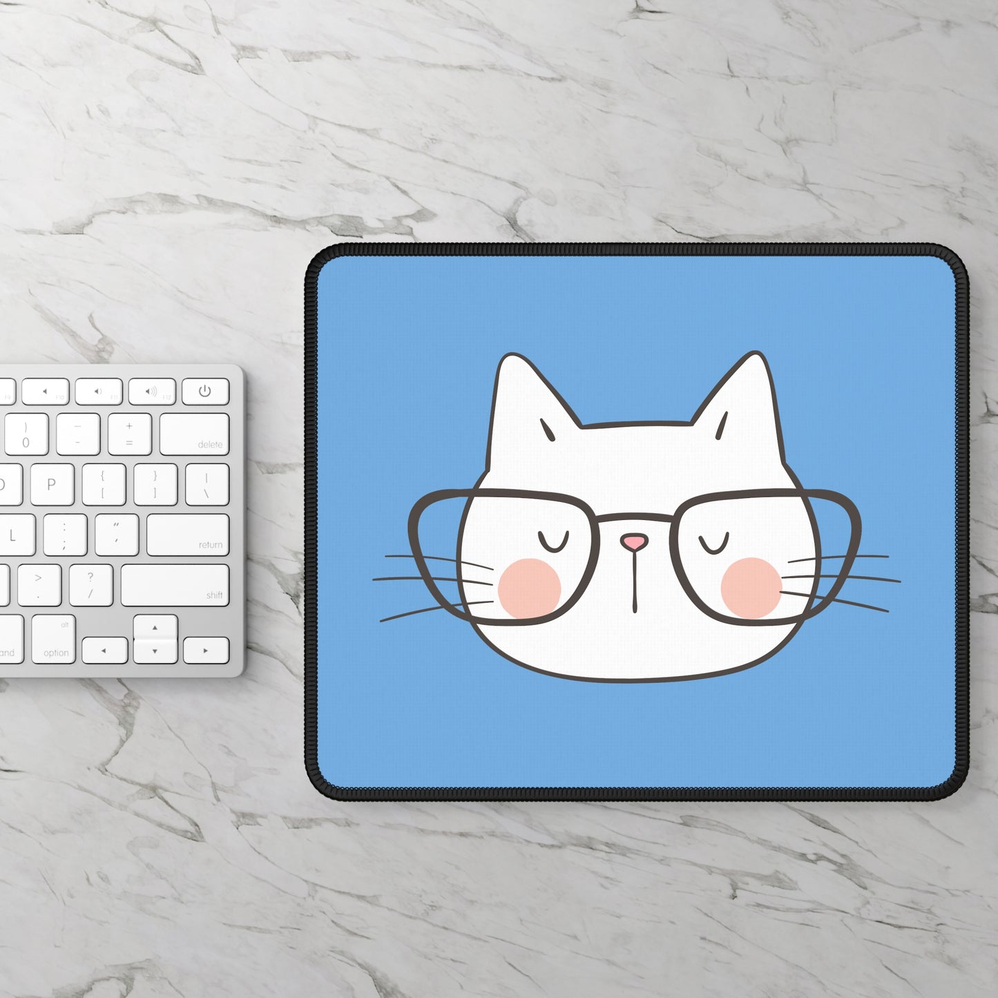Nerdy Cat Mousepad (Blue)
