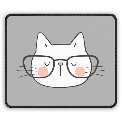 Nerdy Cat Mousepad (Grey)
