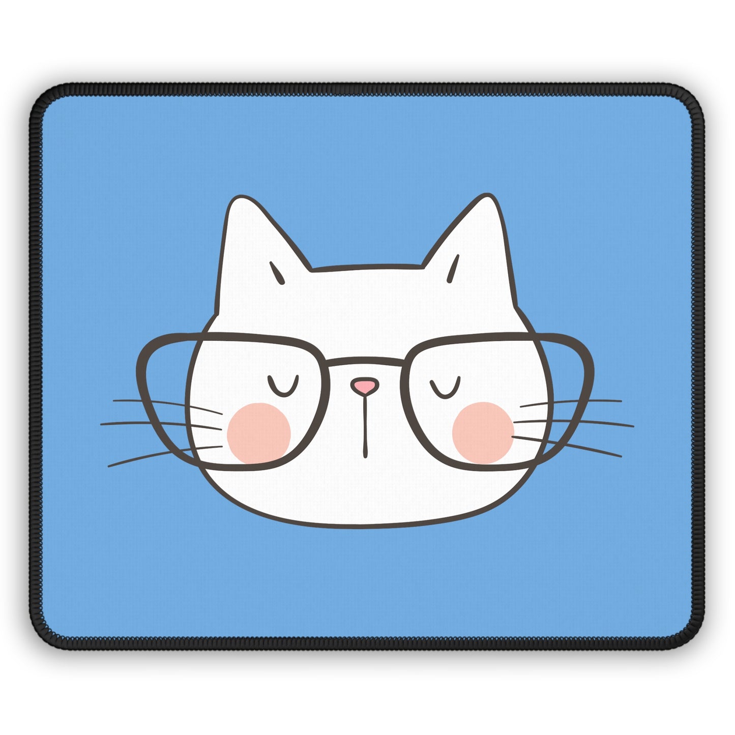 Nerdy Cat Mousepad (Blue)