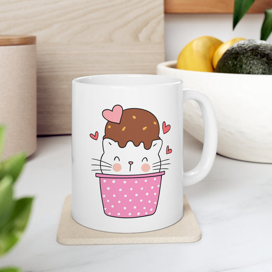 Ice Cream Kitty Mug