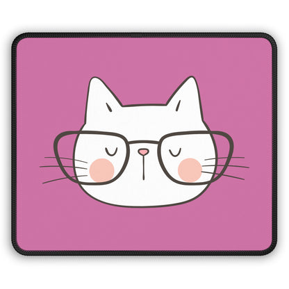 Nerdy Cat Mousepad (Pink)