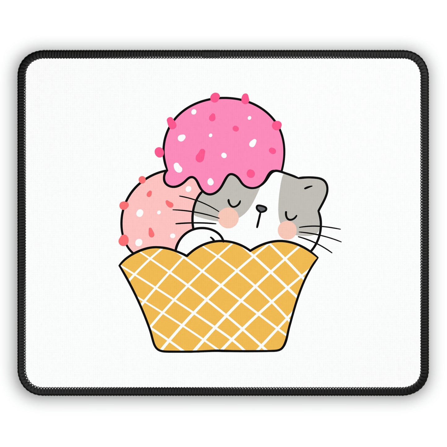 Waffle Bowl Kitty Mousepad